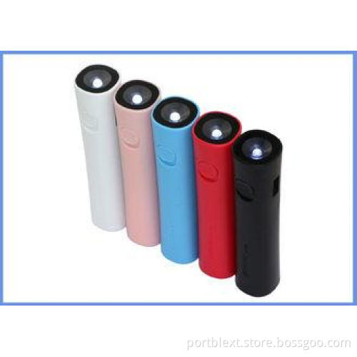 Rechargeable Slim Mobile Cylinder Power Bank 2600mAh With L